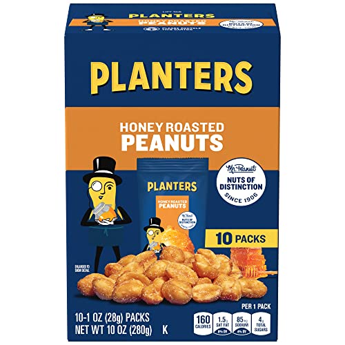 Planters Honey Roasted Peanuts 10 ct Box 1 oz Packs Pack of 6 - Image 1