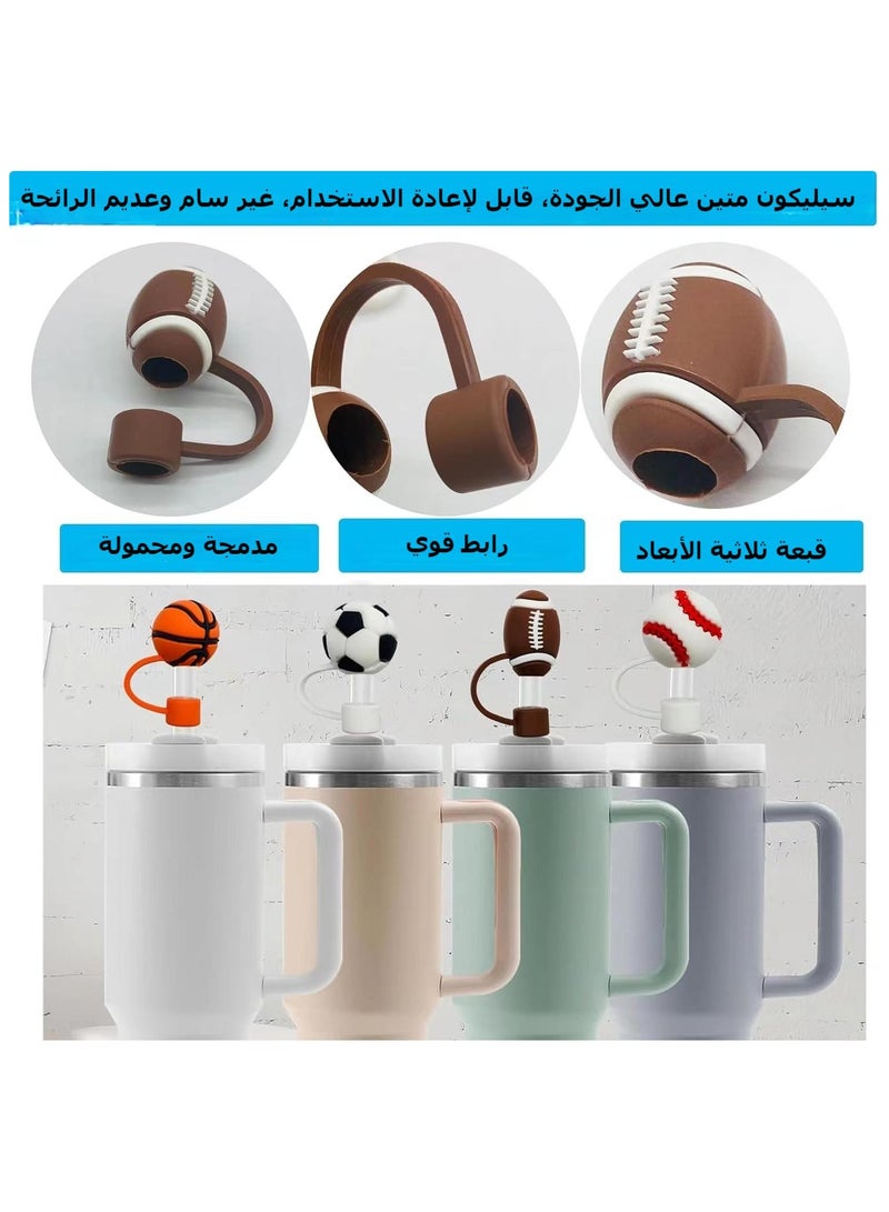 Straw Cover Cap for Stanley Cup, 6Pcs Silicone Straw Covers Cap Toppers for Stanley Cup 40&30 Oz, Boys/Girls Reusable Straw Tip Covers Compatible with Stanley, Hydro Flask and other 10mm Straws  - Image 4