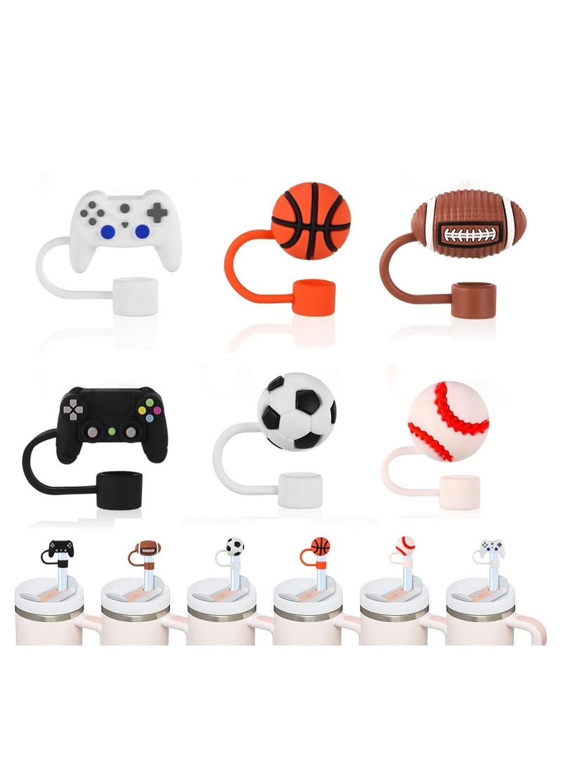 Straw Cover Cap for Stanley Cup, 6Pcs Silicone Straw Covers Cap Toppers for Stanley Cup 40&30 Oz, Boys/Girls Reusable Straw Tip Covers Compatible with Stanley, Hydro Flask and other 10mm Straws  - Image 3