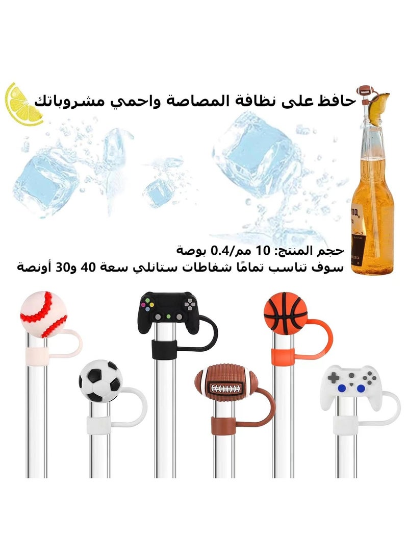 Straw Cover Cap for Stanley Cup, 6Pcs Silicone Straw Covers Cap Toppers for Stanley Cup 40&30 Oz, Boys/Girls Reusable Straw Tip Covers Compatible with Stanley, Hydro Flask and other 10mm Straws  - Image 2
