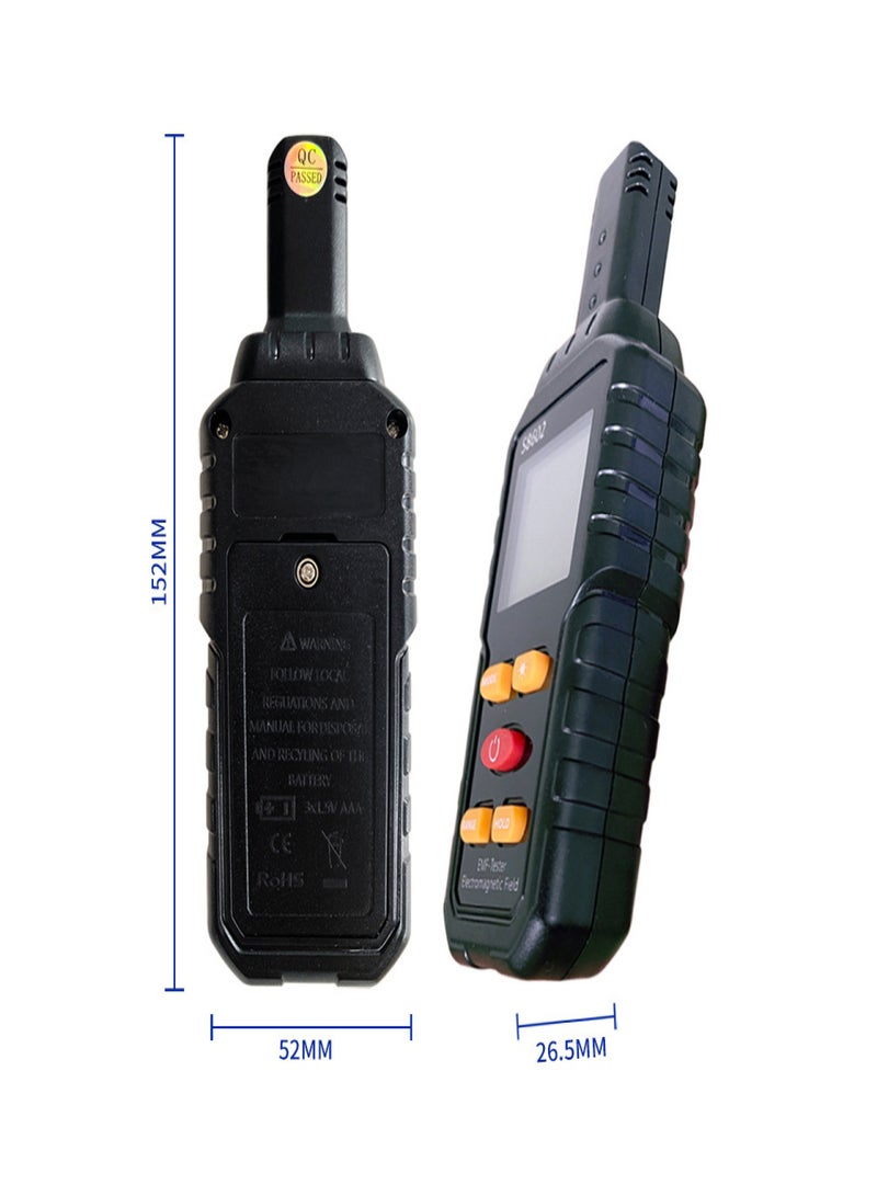 Handheld 3-in-1 Digital Radiation Dosimeter Electric Field Magnetics Field Temperature Multifunctional Detector Home Office Radiation Tester Sound Light Alarm LCD Display with Backlight - Image 2