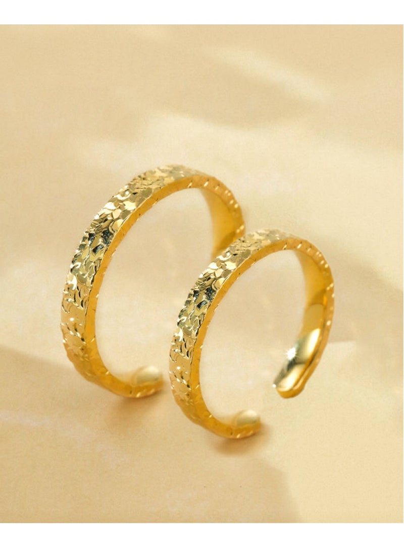 أوليس فيرس  S999 مجموعة خواتم ثنائية مطلية بالفضة ومغلقة بسماكة متغيرة، متألقة مثل النجوم، مناسبة للتركيب، هدية رائعة لحفلات الخطوبة وأعياد الميلاد. - Image 1