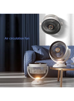 Arabest USB Charging Desk Fan Silent Desk Fan Cooling Fan Wall Mounted Fan Air Circulation Desk Fan with Night Light 4 Wind Speeds 360 Degree Rotation Portable Wall Mounted Fan for Home Office Study Room (White)  - Image 4