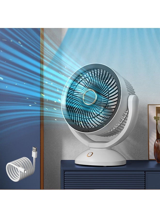 اوليو مروحة مكتب USB صغيرة، 4 سرعات للرياح، تعمل بمنفذ USB، مروحة تبريد سطح المكتب المحمولة، مروحة مكتب محيطية قوية وصامتة مع ضوء ليلي، دوران 90 درجة، رياح قوية، تشغيل هادئ، مناسبة للمنزل والمكتب والسيارة والسفر في الهواء الطلق - Image 2