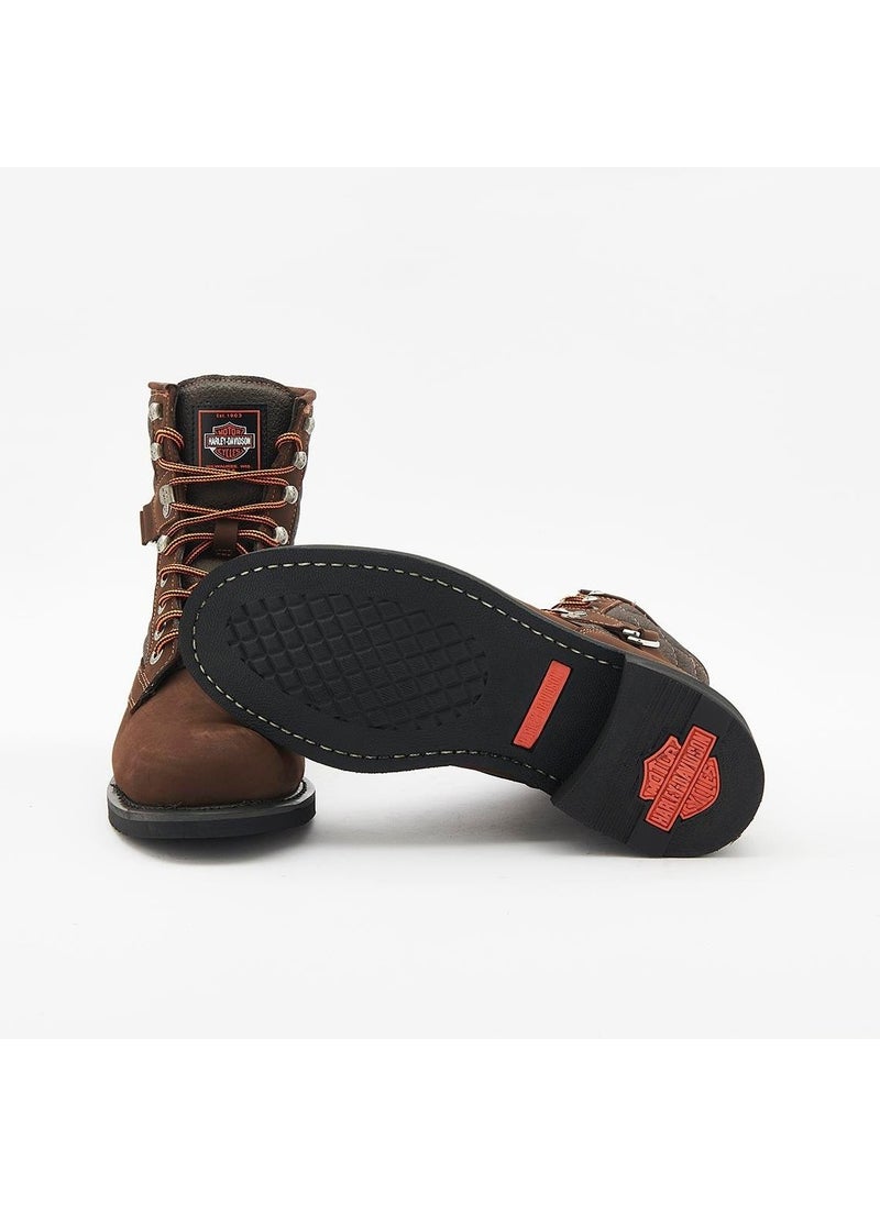 HARLEY DAVIDSON New Worker Men's Dark Brown Nubuck Boots  - Image 5