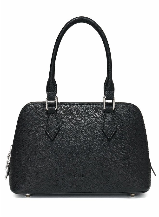 CHUNLI Women's Top Handle Crossbody Bag, Pu Leather Purse with Detachable Strap, Small Satchel Bags for Women, Black - Image 1