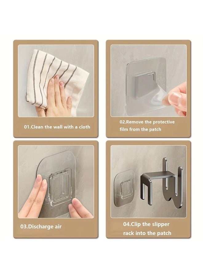 رفافة أحذية بيضاء ثقيلة 2 قطعة منظِّم تعليق لاصق بدون حفر خطاطيف مقاومة للانزلاق - Image 4