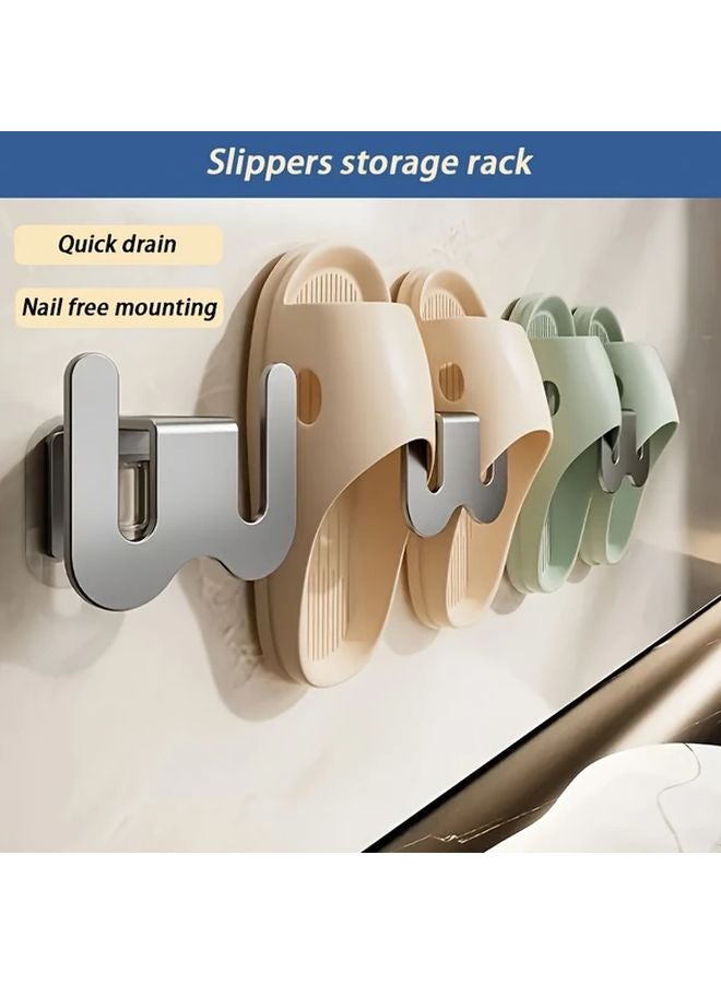 رفافة أحذية بيضاء ثقيلة 2 قطعة منظِّم تعليق لاصق بدون حفر خطاطيف مقاومة للانزلاق - Image 2