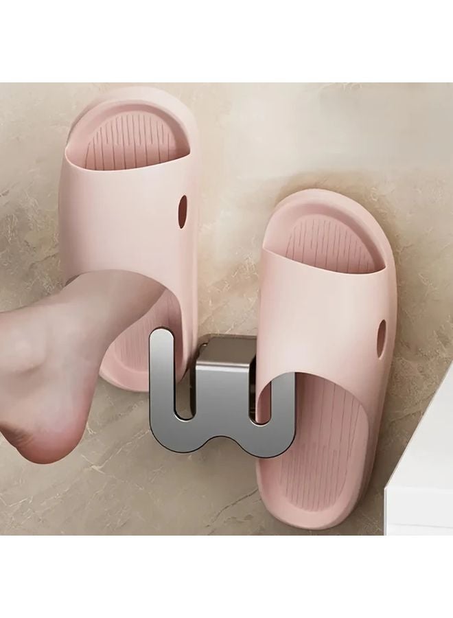 رفافة أحذية بيضاء ثقيلة 2 قطعة منظِّم تعليق لاصق بدون حفر خطاطيف مقاومة للانزلاق - Image 3