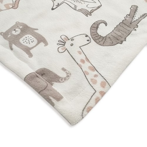 BORITAR Baby Blanket Soft Minky with Double Layer Dotted Backing, Lovely Animals Printed 30 x 40 Inch Receiving Blanket - Image 2