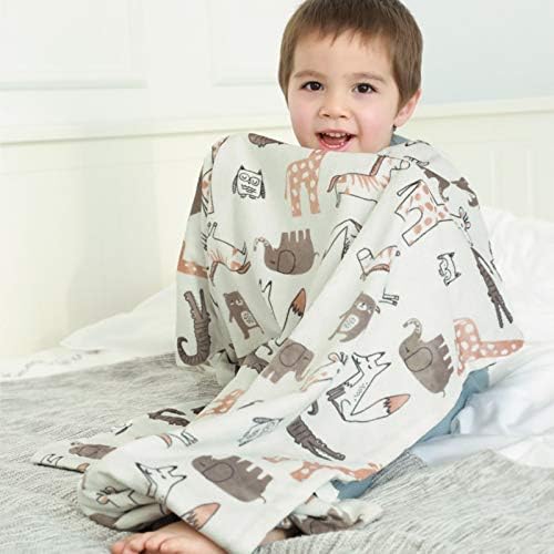 BORITAR Baby Blanket Soft Minky with Double Layer Dotted Backing, Lovely Animals Printed 30 x 40 Inch Receiving Blanket - Image 5