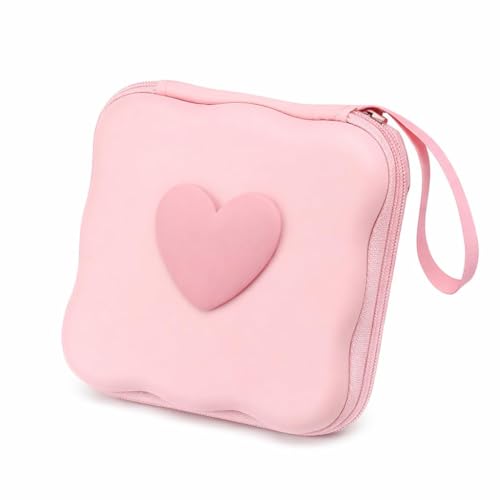 EDNITA Hard Charger Case Cover Pouch Storage Bag for Multi-Use with Unique Desgine - Pack of 1 (Pink Heart) - Image 1