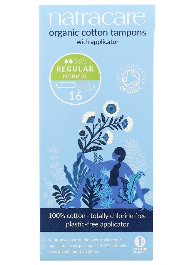 NATRACARE تامبون قطن عضوي من ناتراكير مع جهاز تطبيق من الكرتون، (1 عبوة، 16 تامبون إجمالي) - Image 1