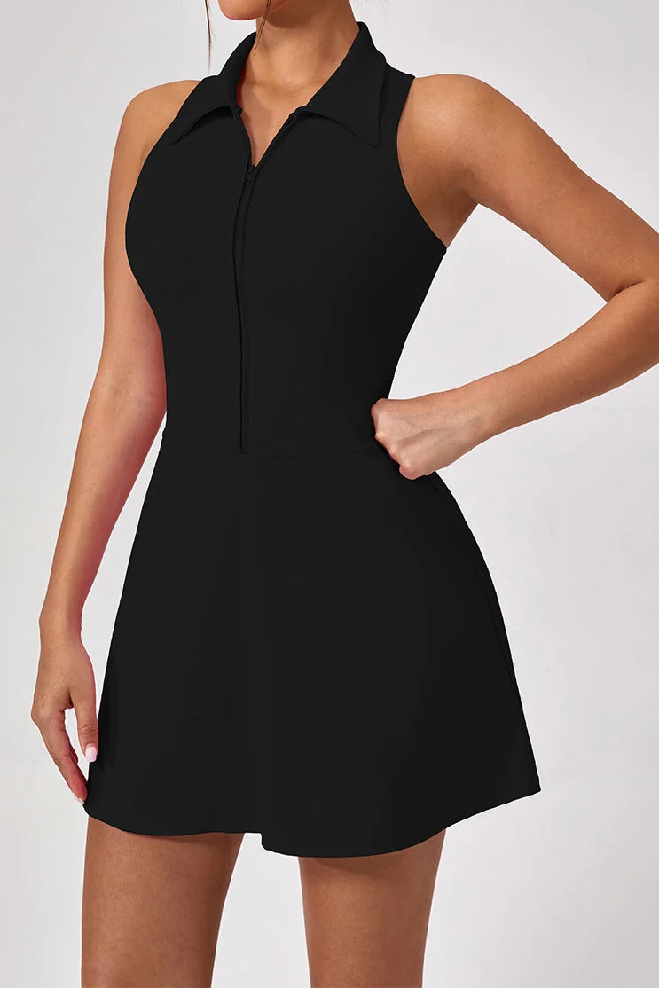 SVL SVL Zesty Zipper Dress with Inner Shorts Black