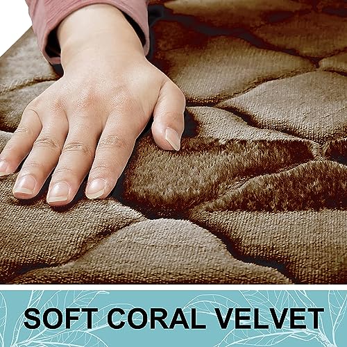 Status Contract Memory Foam Bath Mat Rug, Ultra Soft and Non-Slip Bathroom Rugs, Water Absorbent and Machine Washable Bath Rug for Bathroom, Shower, and Tub, 16" x 24" (Brown), Rectangular - Image 2