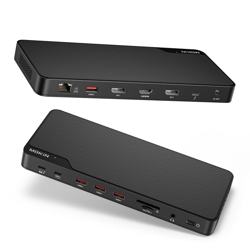 MOKiN Thunderbolt 4 Dock 16 Ports Laptop Docking Station Dual Monitor for MacBook Docking Station 3 Monitors for Windows with 150W DC PowerTB4 Cable25 Gigabit EthernetThunderbolt Certified - Image 2