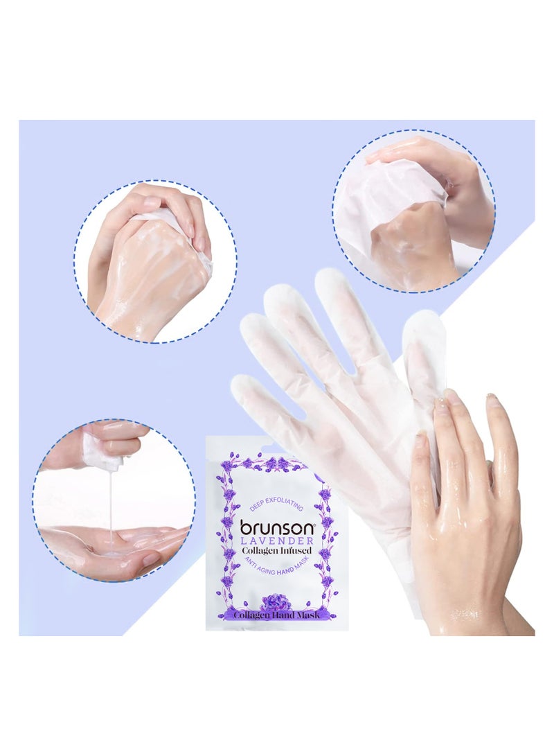 brunson وداعًا لليدين الخشنتين – قناع تقشير اليدين المضاد للشيخوخة من برونسون مع الكولاجين وخلاصة اللافندر: تقشير عميق ليدين أكثر صحة ونعومة - Image 5