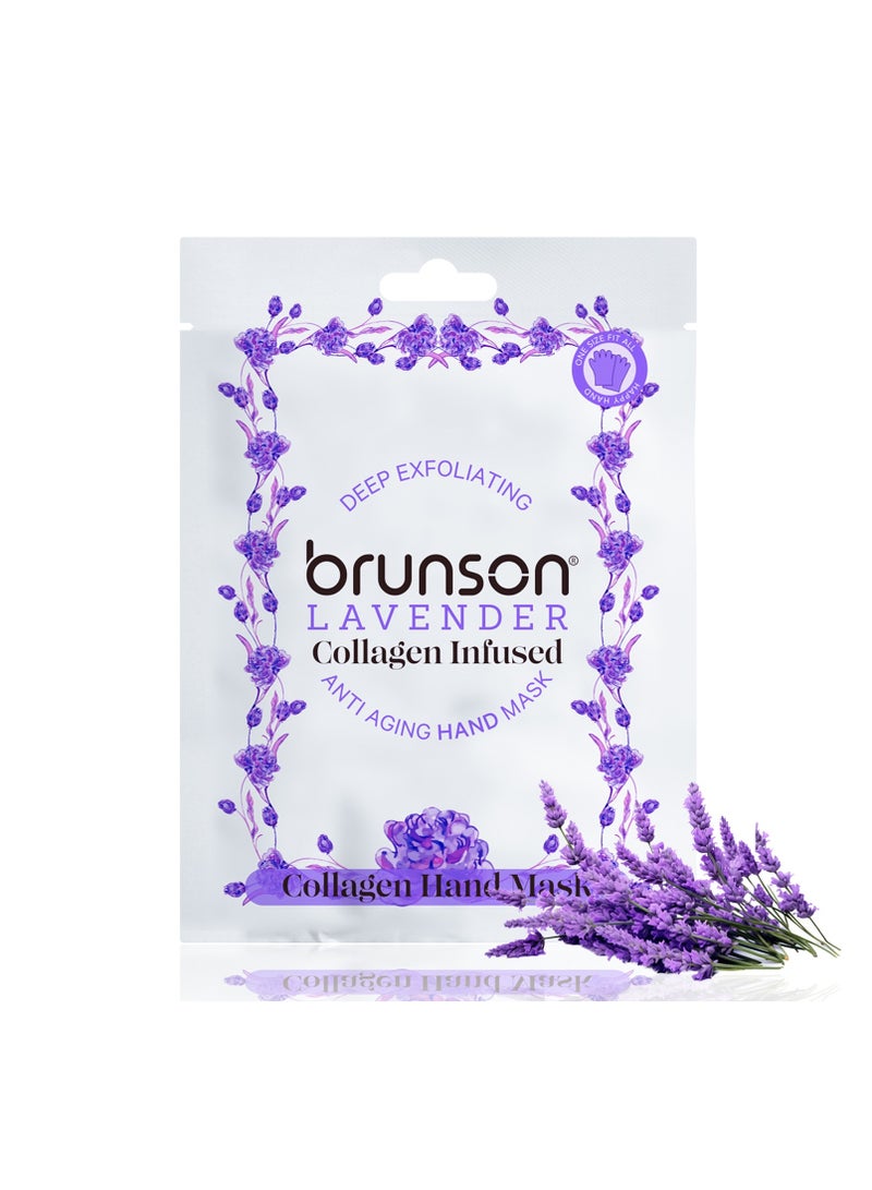 brunson وداعًا لليدين الخشنتين – قناع تقشير اليدين المضاد للشيخوخة من برونسون مع الكولاجين وخلاصة اللافندر: تقشير عميق ليدين أكثر صحة ونعومة - Image 2