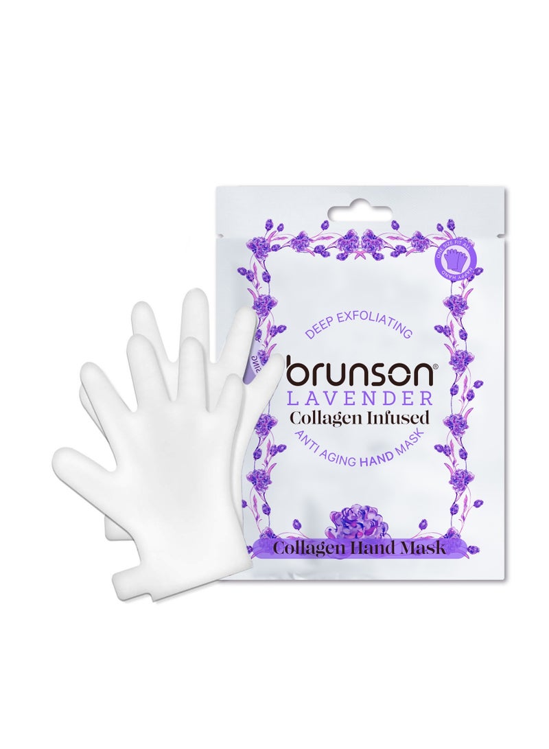 brunson وداعًا لليدين الخشنتين – قناع تقشير اليدين المضاد للشيخوخة من برونسون مع الكولاجين وخلاصة اللافندر: تقشير عميق ليدين أكثر صحة ونعومة - Image 4