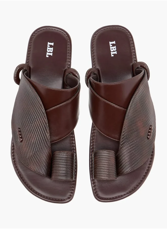 LBL by Shoexpress Men Textured Slip-On Arabic Sandals with Toe Loop Ramadan Collection