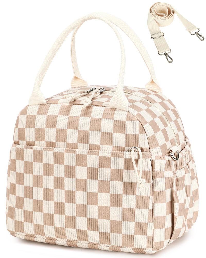 Bluboon Lunch Bag for Women Cute Corduroy Lunch Tote Bags with Shoulder Strap Reusable Insulated Lunch Box Large Capacity Reusable Insulated Cooler for Work Picnic or Travel (13L) - Image 1