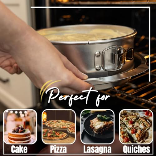 Chef's Planet Perfect Pan - 9-inch Round Baking Pan with Leak-Proof, Easy-Lock Spring Form Pan and Water Bath Basin for Delicate Creations - Image 3
