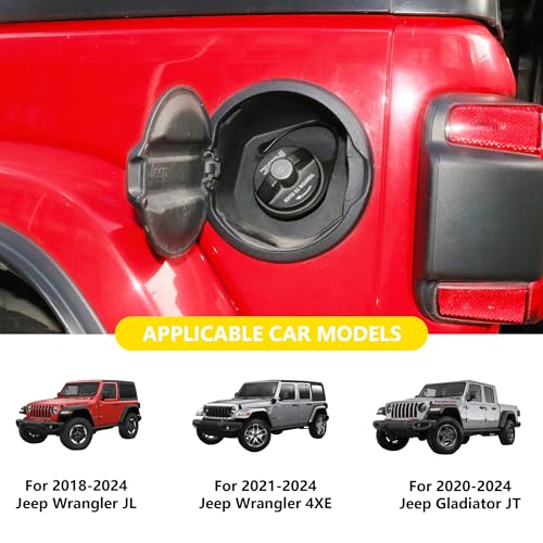 RERPRO Fuel Gas Cap Tether Compatible with 2018-2024 2025 Jeep Wrangler JL 2/4 Door 4XE Gladiator JT Accessories Fuel Tank Cap Rope Fuel Filler Gas Lanyard Replacement - Image 2