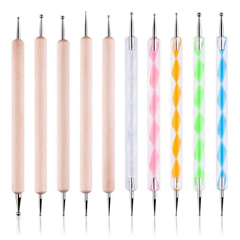 Petutu 10PCS Dotting Tools Set For Nail Art, Embossing Stylus For Painting - Image 1