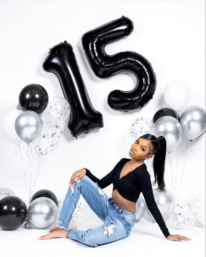 Mluchee 40 Inch Number 8 Balloon, Black 8 18 28 80 Birthday Balloons for Men Boys, 8th Birthday Decorations Party Supplies, Wedding, Graduations - Image 5