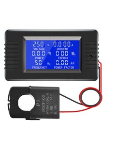KASTWAVE AC Power Meter, 80-260V 100A Voltage Current Color LCD Display Panel, Current Voltage Amperage Energy Meter Monitor, Digital Ammeter Voltmeter with Split Core Current Transformer CT, AC 100A Meter  - Image 1
