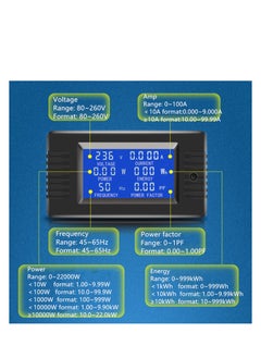 KASTWAVE AC Power Meter, 80-260V 100A Voltage Current Color LCD Display Panel, Current Voltage Amperage Energy Meter Monitor, Digital Ammeter Voltmeter with Split Core Current Transformer CT, AC 100A Meter  - Image 4