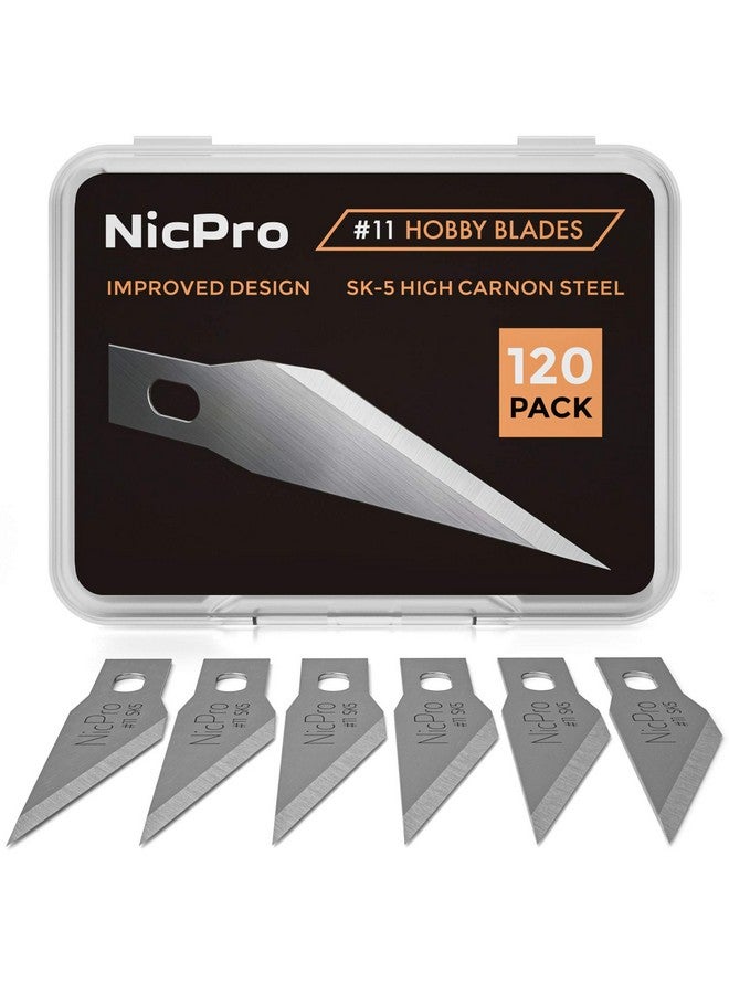 نيكبرو مجموعة شفرات هواية مكونة من 120 قطعة Sk-5، أداة قطع قابلة لإعادة التعبئة رقم 11 مع حقيبة تخزين للحرف اليدوية والهوايات وسجلات القصاصات والاستنسل - Image 1