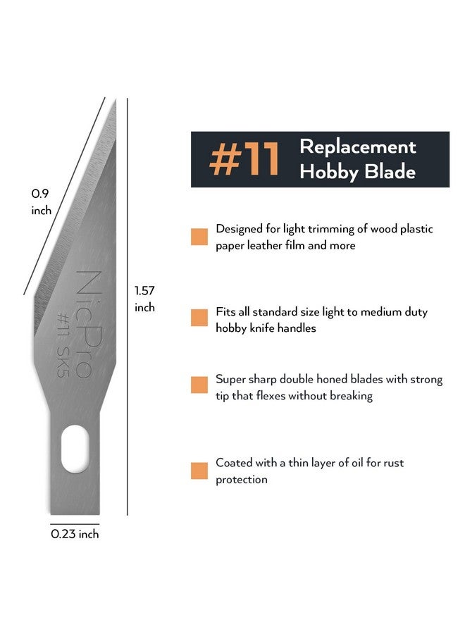 نيكبرو مجموعة شفرات هواية مكونة من 120 قطعة Sk-5، أداة قطع قابلة لإعادة التعبئة رقم 11 مع حقيبة تخزين للحرف اليدوية والهوايات وسجلات القصاصات والاستنسل - Image 3