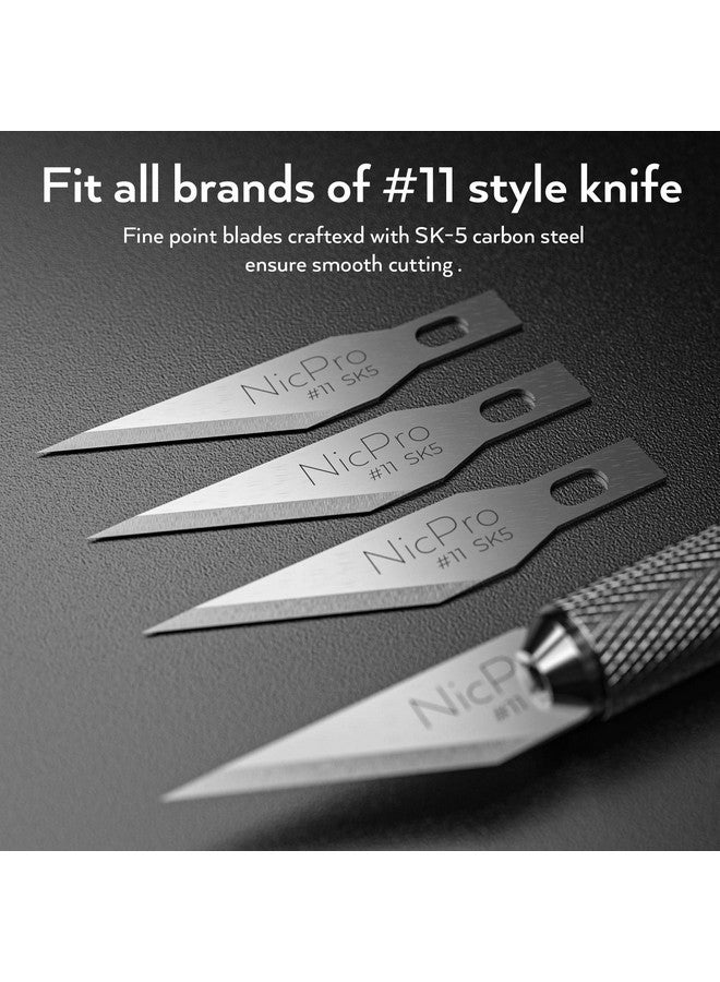 نيكبرو مجموعة شفرات هواية مكونة من 120 قطعة Sk-5، أداة قطع قابلة لإعادة التعبئة رقم 11 مع حقيبة تخزين للحرف اليدوية والهوايات وسجلات القصاصات والاستنسل - Image 2