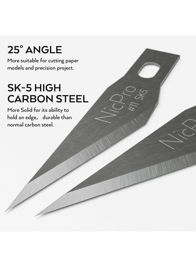 نيكبرو مجموعة شفرات هواية مكونة من 120 قطعة Sk-5، أداة قطع قابلة لإعادة التعبئة رقم 11 مع حقيبة تخزين للحرف اليدوية والهوايات وسجلات القصاصات والاستنسل - Image 4