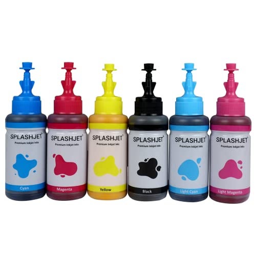 Splashjet Sublimation Ink for Epson L805, L800, L1800 - Heat Transfer Printing on Mugs, Mobile Cases, Polyester T-Shirts etc for use with Epson 6 Color Printers (70gm x 6 Color) Ink Bottle – 501907 - Image 2