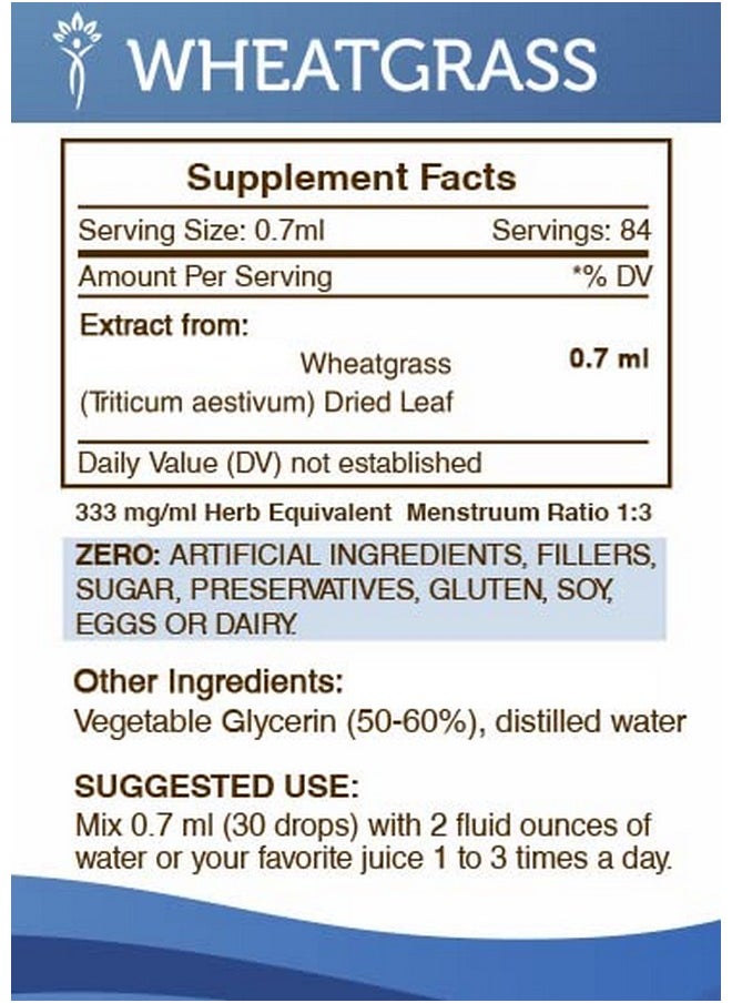 Secrets of the Tribe - Wheatgrass Alcoholfree Liquid Extract Made With Wheatgrass (Triticum Aestivum) Dried Leaf (2 Fl Oz) - Image 1