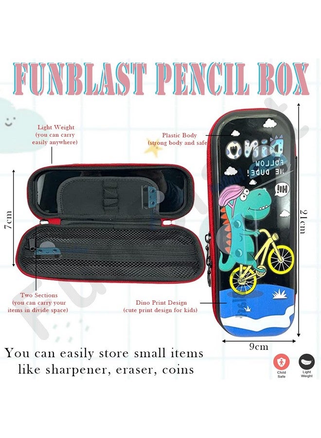 FunBlast Dinosaur Theme Pencil Pouches for Boys - Multi-Purpose Zipper Pouch Case for School Boys, Stationary Organizer Box, Aesthetic Pencil Case for School Kids, Return Gift for Kids - Image 3