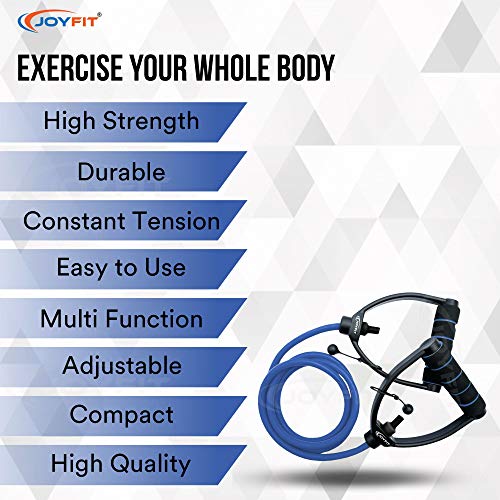 JoyFit Resistance Tube-for Home Workout, Strength Training, Crossfit, Pilates. with Adjustable knob for Workout with Door Anchor & Workout Chart Resistance Band for Men and Women [1pc] (Blue) - Image 4