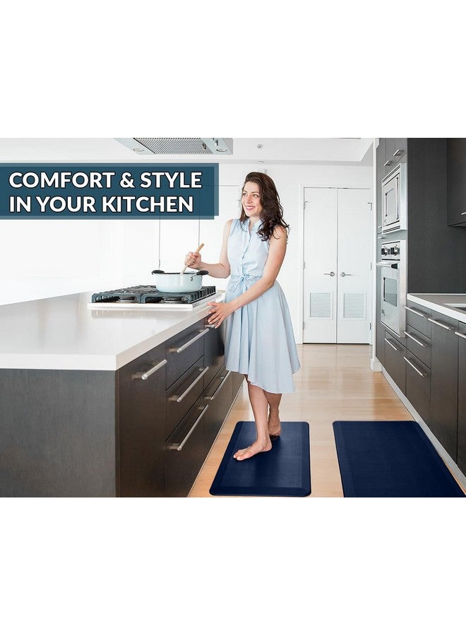 ComfiLife Anti Fatigue Floor Mat - 3/4 Inch Thick Kitchen Mats for Floor, Standing Desk Mat, Kitchen Rug - Comfort at Home, Office - Durable - Stain Resistant - Non-Slip Bottom (20" x 39", Navy) - Image 4
