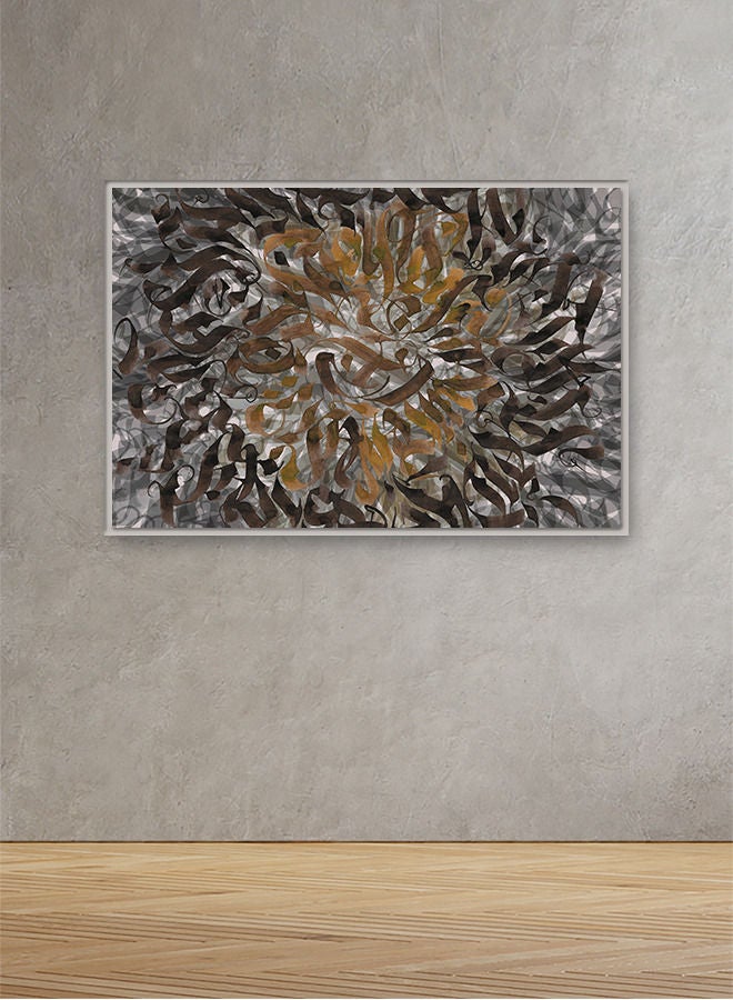 Marktna Canvas Wall Art For Wall Decoration, Arabic Typography Design,With A Hollow Silver Frame,Size (120x80),One Piece - Image 1