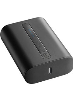 Cellularline - THUNDER - 10,000 mAh power bank with USB-C to USB-C cable - Power Delivery 20W Fast Charging IN (BLACK) COLOUR