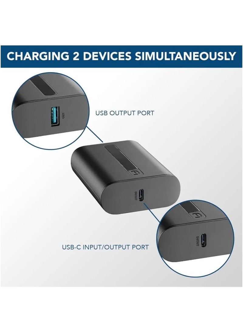 Cellularline - Cellularline - THUNDER - 10,000 mAh power bank with USB-C to USB-C cable - Power Delivery 20W Fast Charging IN (BLACK) COLOUR - Image 1