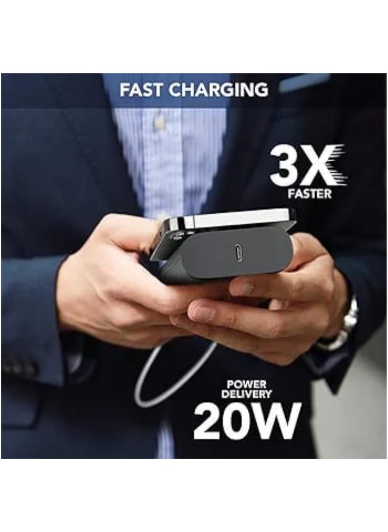 Cellularline - Cellularline - THUNDER - 10,000 mAh power bank with USB-C to USB-C cable - Power Delivery 20W Fast Charging IN (BLACK) COLOUR - Image 1