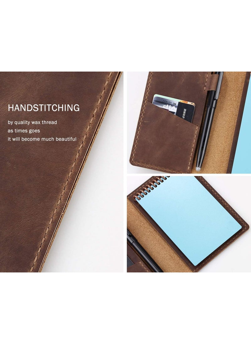 Robrasim Leather Journal Cover for 35 x 55 Pocket Size Notebook With Pen Loop Leather Cover Compatible with Rocketbook Notebook Mini Size  Brown  - Image 4