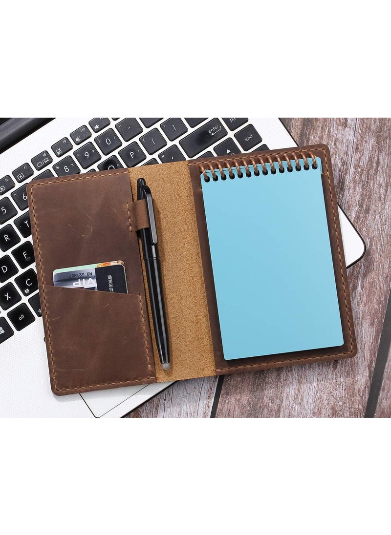 Robrasim Leather Journal Cover for 35 x 55 Pocket Size Notebook With Pen Loop Leather Cover Compatible with Rocketbook Notebook Mini Size  Brown  - Image 5