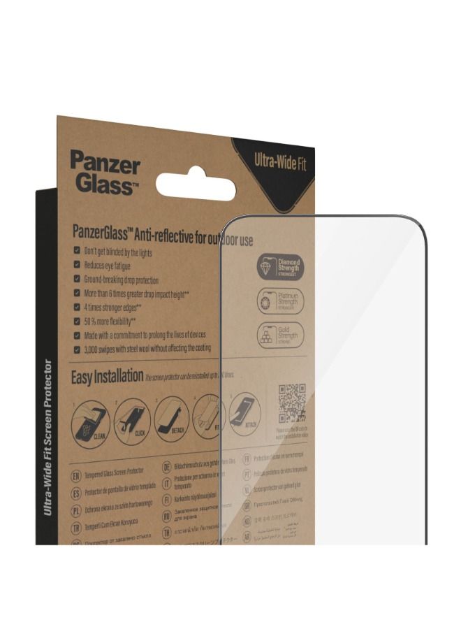 بانزرجلاس واقي الشاشة المضاد للانعكاس من بانزر جلاس لآيفون 14 برو ماكس ٢٠٢٢ - ٦,٧ بوصة - شفاف مع إطار أسود - Image 4