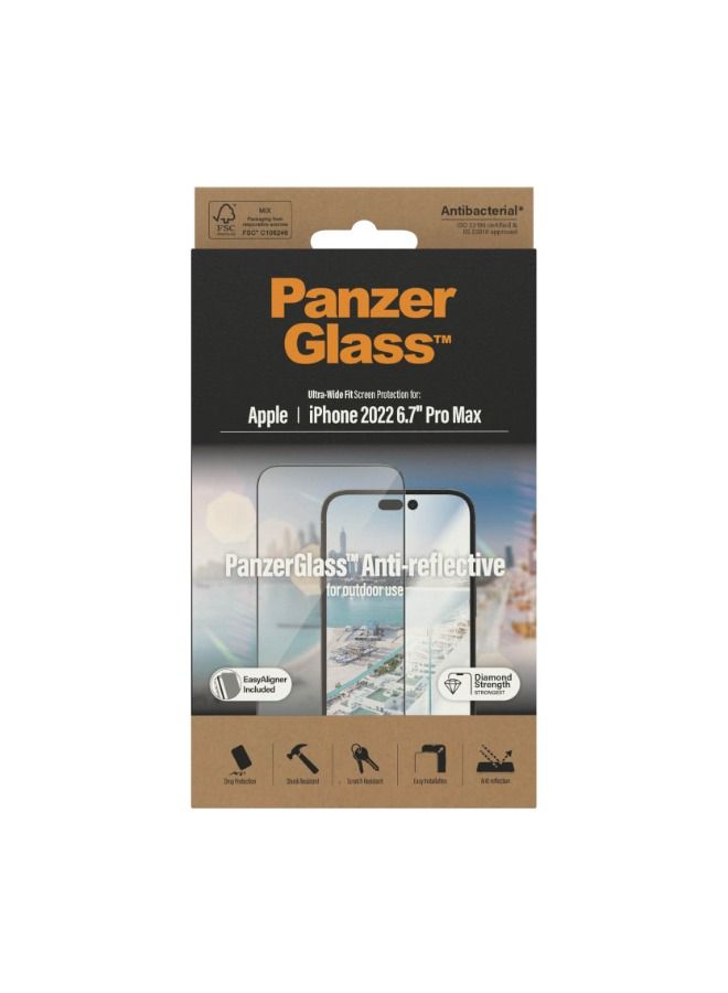 بانزرجلاس واقي الشاشة المضاد للانعكاس من بانزر جلاس لآيفون 14 برو ماكس ٢٠٢٢ - ٦,٧ بوصة - شفاف مع إطار أسود - Image 3