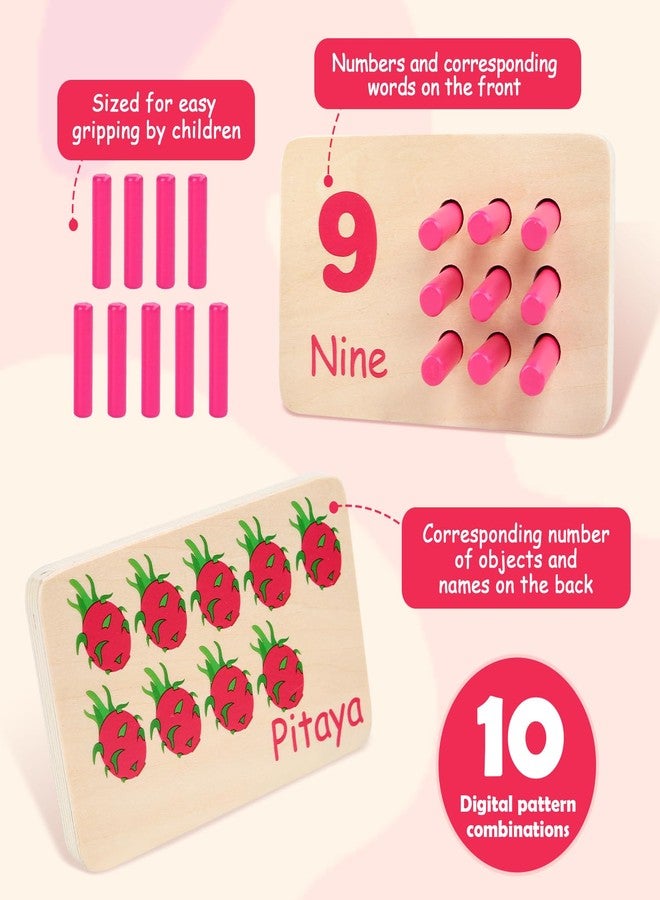 Gserin Wooden Counting Numbers Peg Board for Kids, Montessori Math Toy for Toddlers, Math Manipulatives Preschool Early Learning Educational Materials for Kids 3 4 5 6 7 - Image 2