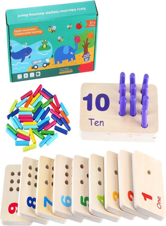 Gserin Wooden Counting Numbers Peg Board for Kids, Montessori Math Toy for Toddlers, Math Manipulatives Preschool Early Learning Educational Materials for Kids 3 4 5 6 7 - Image 1